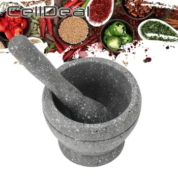 1pc Mortar Pestle Spice Crusher Resin Bowl Tough Foods Pepper Gingers Kitchen Tool Herbs Garlic Grinder Spices Teas Durable Tool