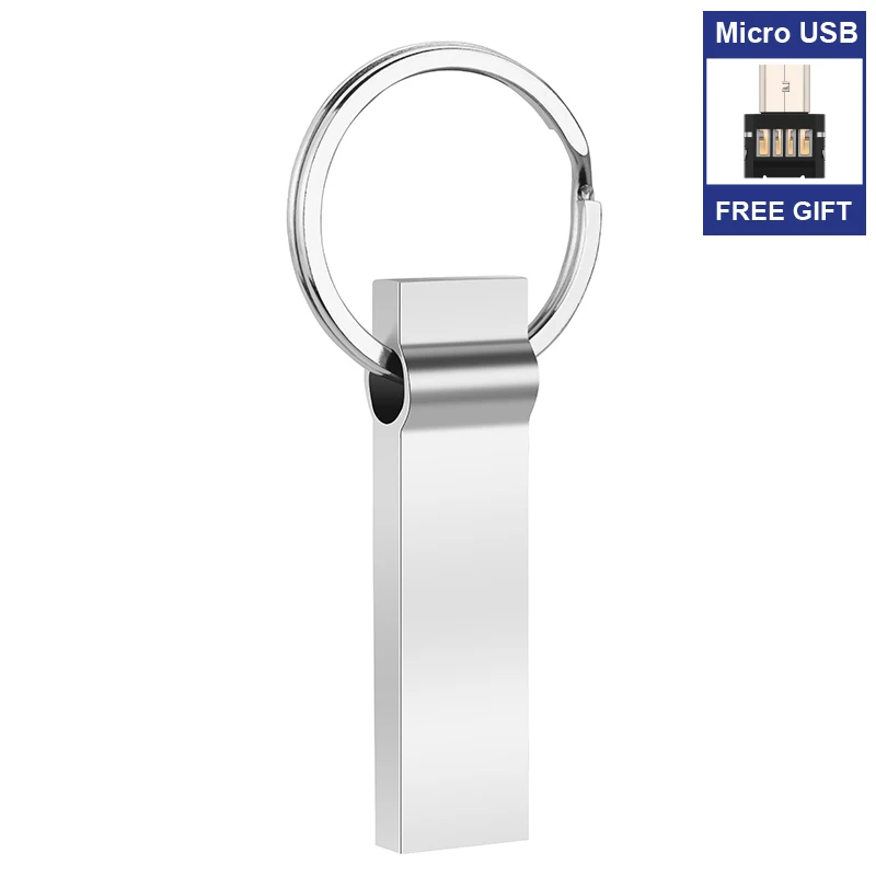 Бесплатный Micro USB адаптер Горячая металлический USB флэш-накопитель Флешка 256 ГБ 512 ГБ 128 Гб 64 ГБ 32 ГБ 16 ГБ 8 ГБ флеш-накопитель u stick