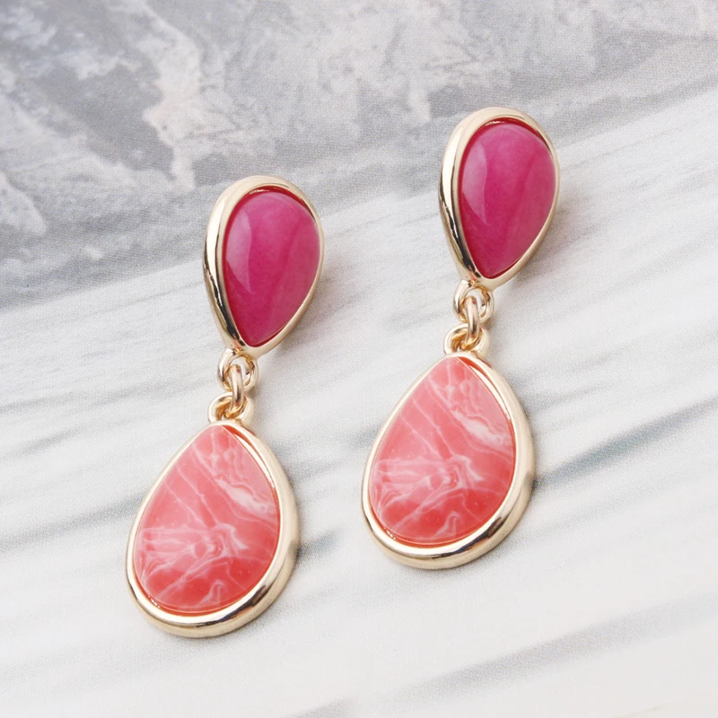 Natural Stone Earrings For Woman Crystal Dangle Earring Drop Shape Charm Christmas Gift