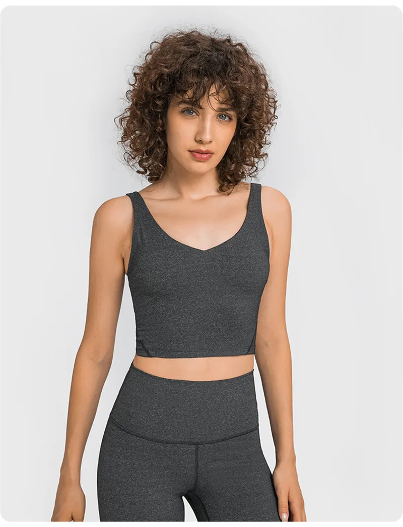 Lulu Fitness Tank Top Women Sports Support Sexy Tight Gym Yoga Vest Buttery Soft Weightless With Removable Chest Pad Custom Logo