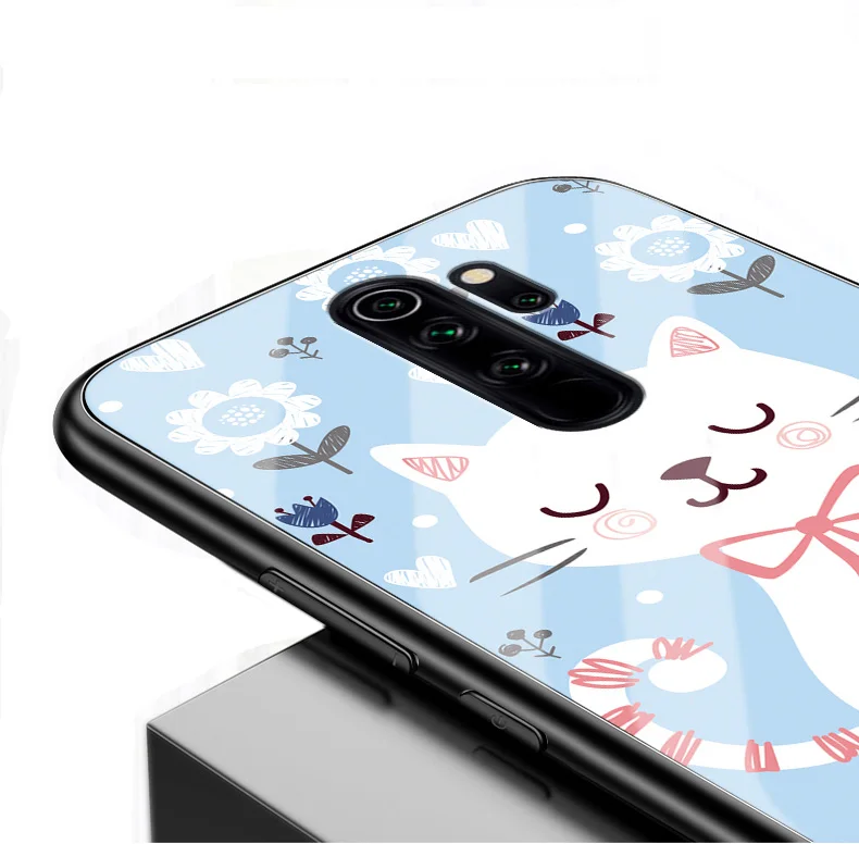 Для Xiaomi Redmi Note 8 чехол PC Пластиковый стеклянный чехол для телефона черный ТПУ бампер чехол для Xiaomi Redmi Note 8 Pro Чехол Redmi Note8