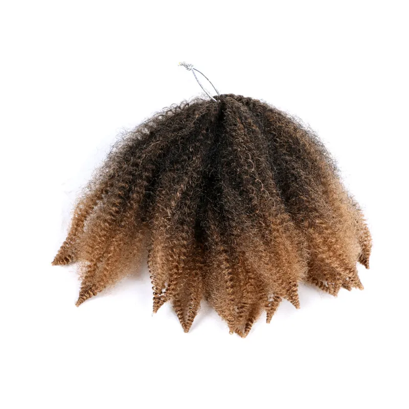 Pervado Hair 8" Crochet Passion Twist Up Marley Braids Springy Afro Twist Synthetic Braiding Hair Extensions Ombre Brown