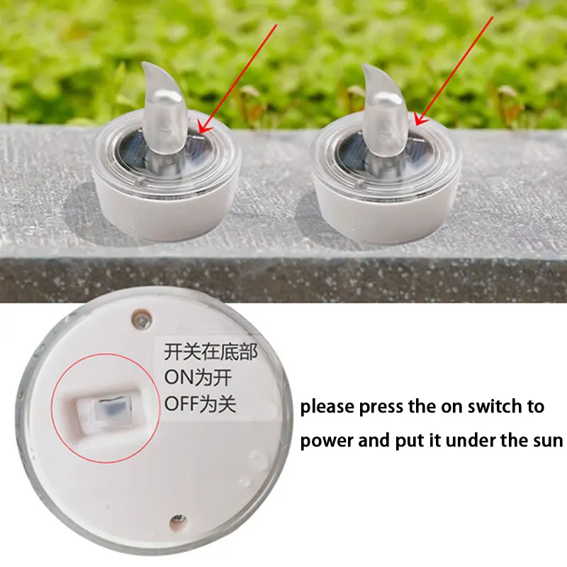 6 шт./корт. Светодиодная свеча на солнечной энергии реалистичные беспламенные