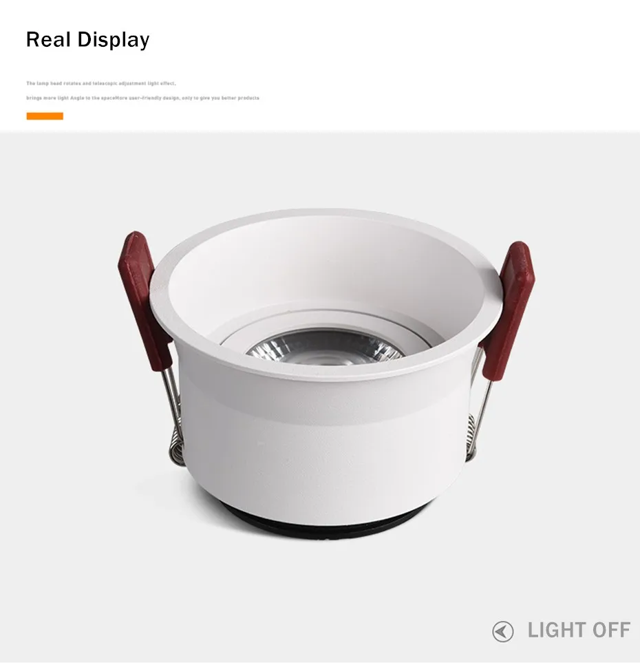 Dimmable LED Spot light 15W 12W Anti-Glare led downlight Angle Adjustable Indoor ceiling lamp Bedroom Kitchen led Recessed light