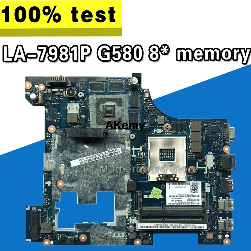 

LA-7981P For Lenovo G580 QIWG5_G6_G9 LA-7981P REV:1.0 laptop motherboard Test mainboard 8* memory