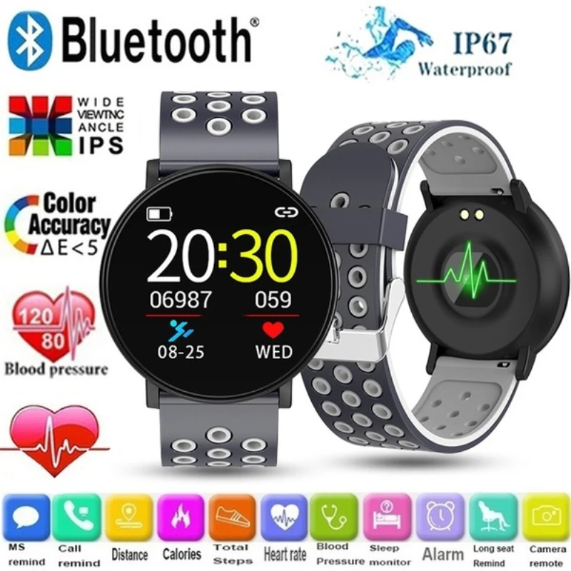 

2020 New Men Women Smart Watch Bluetooth Sports Watch Heart Rate Pressure Sleep Monitor Blood Pressure Passometer Alarm Clock