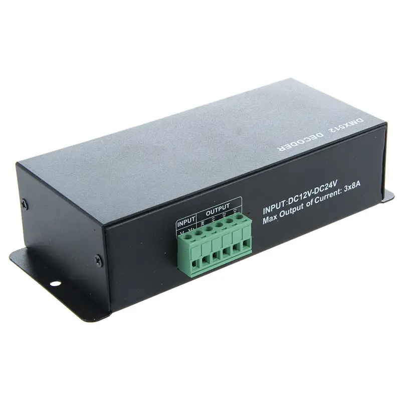 HHO-DC 12 V-24 V 3 канала DMX декодер светодиодный контроллер для RGB 5050 3528 Светодиодные ленты светильник