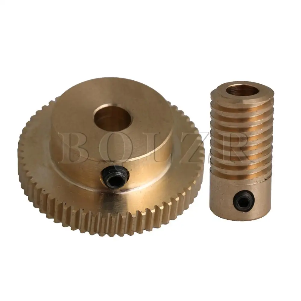 Yellow 0.5 Modulus Brass Worm Wheel DIY 12x4MM 20 Tooth With Screws