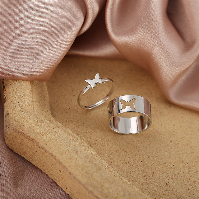 Personalized Finger Heart Ring Set for Women Gold Color 3PCS 2021 New Trendy Gift for Women Fashionable