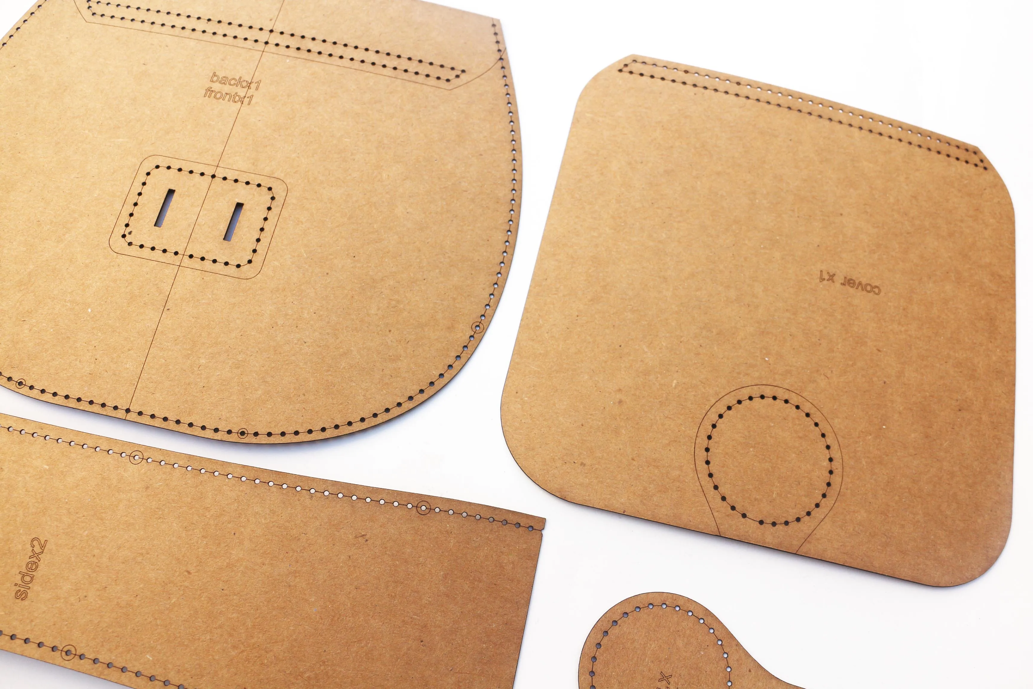 Leather Kraft Handbag Sewing Pattern Template 21x19x6.5cm leather craft template sewing template