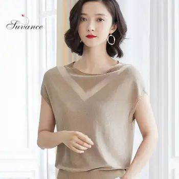 

Suvance 2019 Summer Office Lady Knitted O Neck 2 Solid Color Short Sleeve Size S-xl Pullover Women Loose Sweater Jl-aym1931