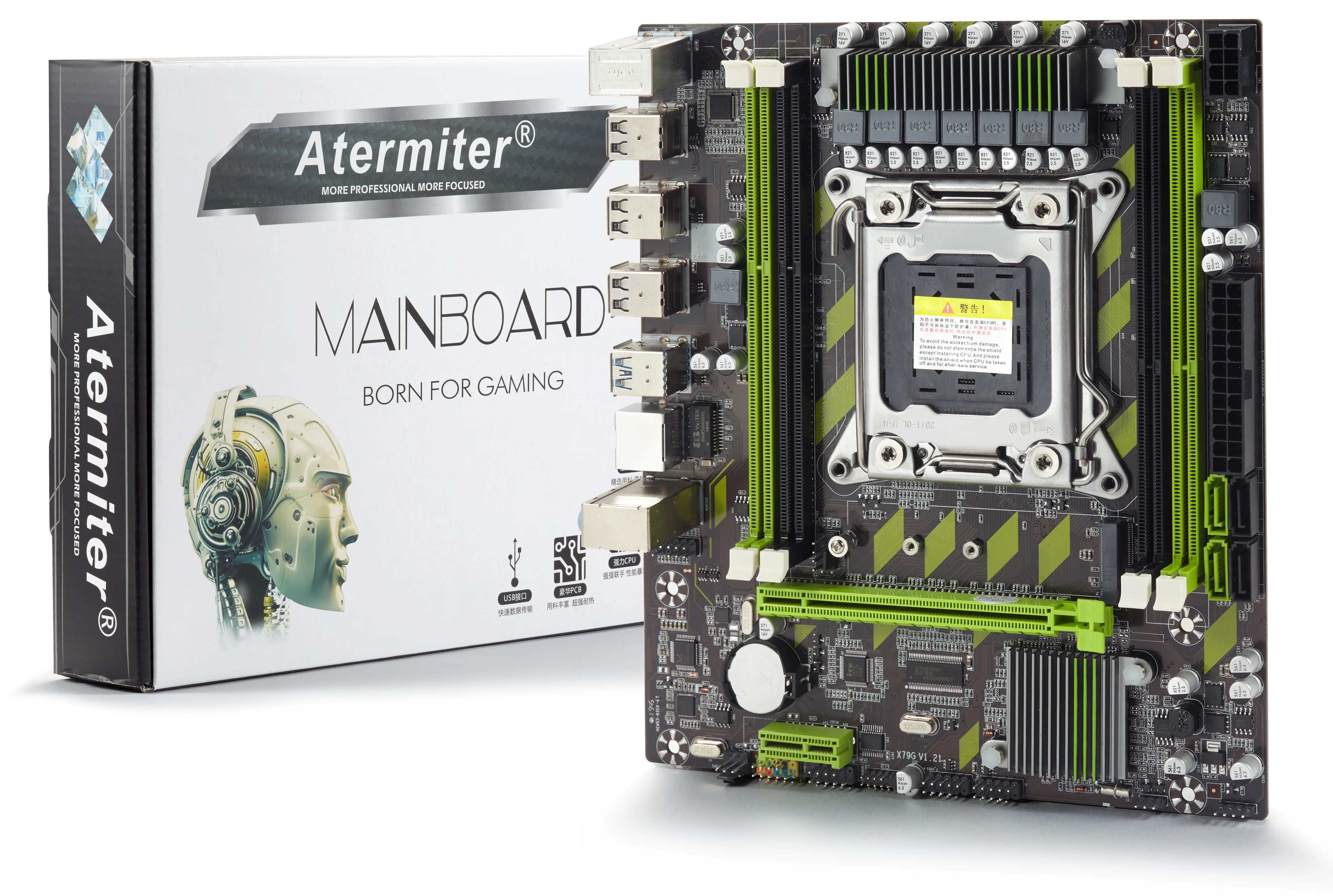 Atermiter X79 X79G материнская плата LGA2011 Mini ATX combos E5 2630 V2 cpu 4 шт x 8 ГБ = 32 DDR3 ram 1600 МГц PC3