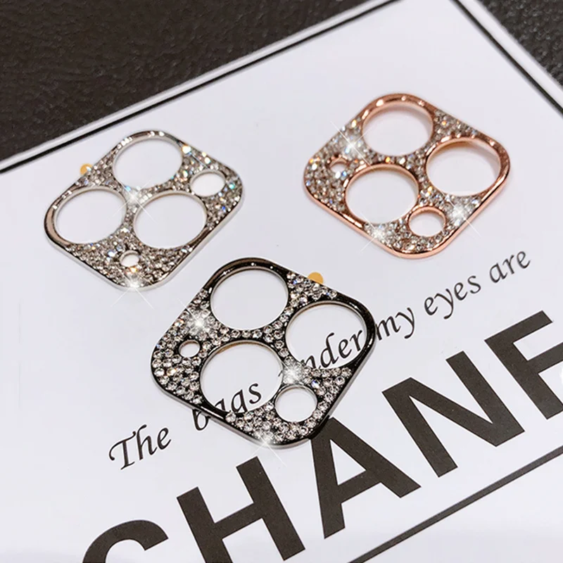 Rhinestone Glitter Camera Lens film Protector Case For iphone 11 Pro Max Diamond Full Lens Screen Protective Cover For iPhone 11