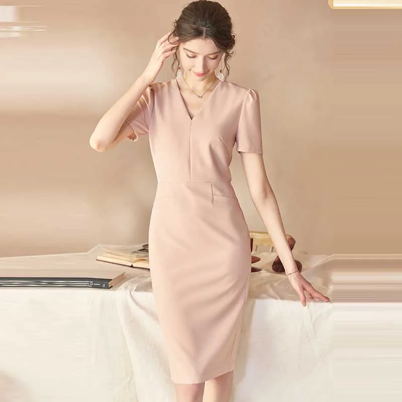 One-Piece Sundress For Female 2020 New Summer Fashion Elegant Career Office Slim Dress Women Party Holiday Dresses Vestidos