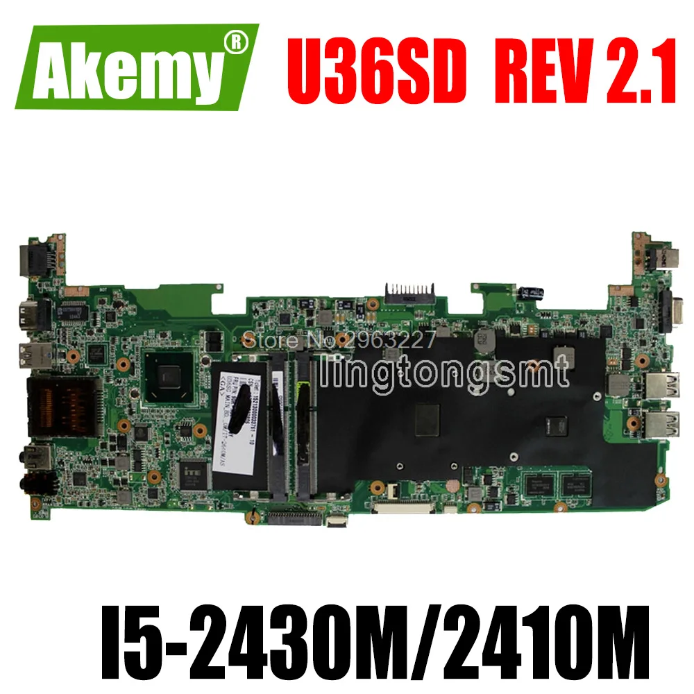 Для For Asus U36SD U36SG U44SG материнская плата с I5 2430M/2410M процессором для ноутбука REV 2 1 GT520 1G