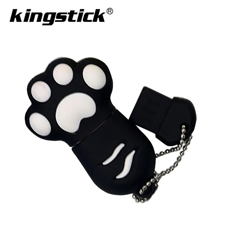black Стиль USB 2,0 мультфильм коготь USB флеш-накопители Cat Paw 8 ГБ 16 ГБ 32 ГБ 64 Гб 128 ГБ флеш-накопитель Флешка USB диск карта памяти - Цвет: black