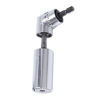 

WSFS Hot 7-19Mm Universal Socket Wrench Power Drill Adapter Set And 105 Degree Right Angle Extension 1/4inch Drive Bit