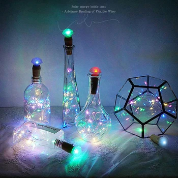 

Solar Cork Wine Bottle Stopper Copper LED Wire String Lights Fairy Novelty Night Lamps Outdoor Party Decoration