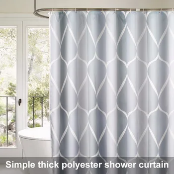 

Thick Shower Curtain Polyester Fabric Waterproof Machine Washable with Rivets RT99