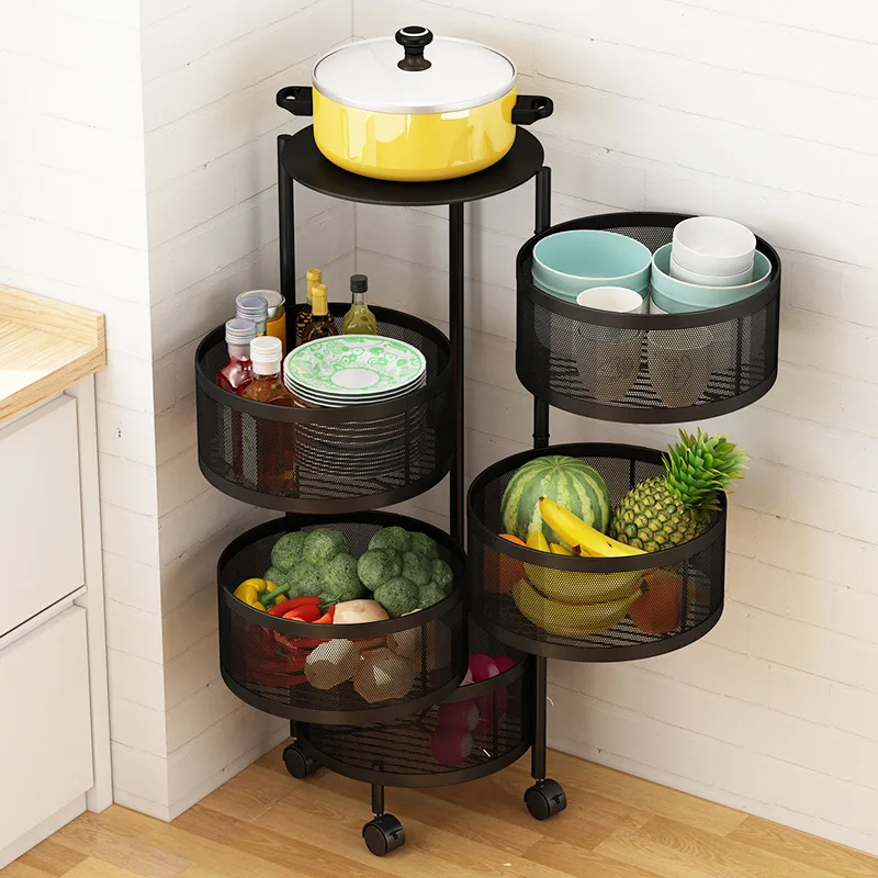Zhengfurui Kitchen Shelf Circular Rotation Multi Layer Storage Rack Sundries Fruit Shelf Supplies Kitchen Organizer Storage Baskets Aliexpress