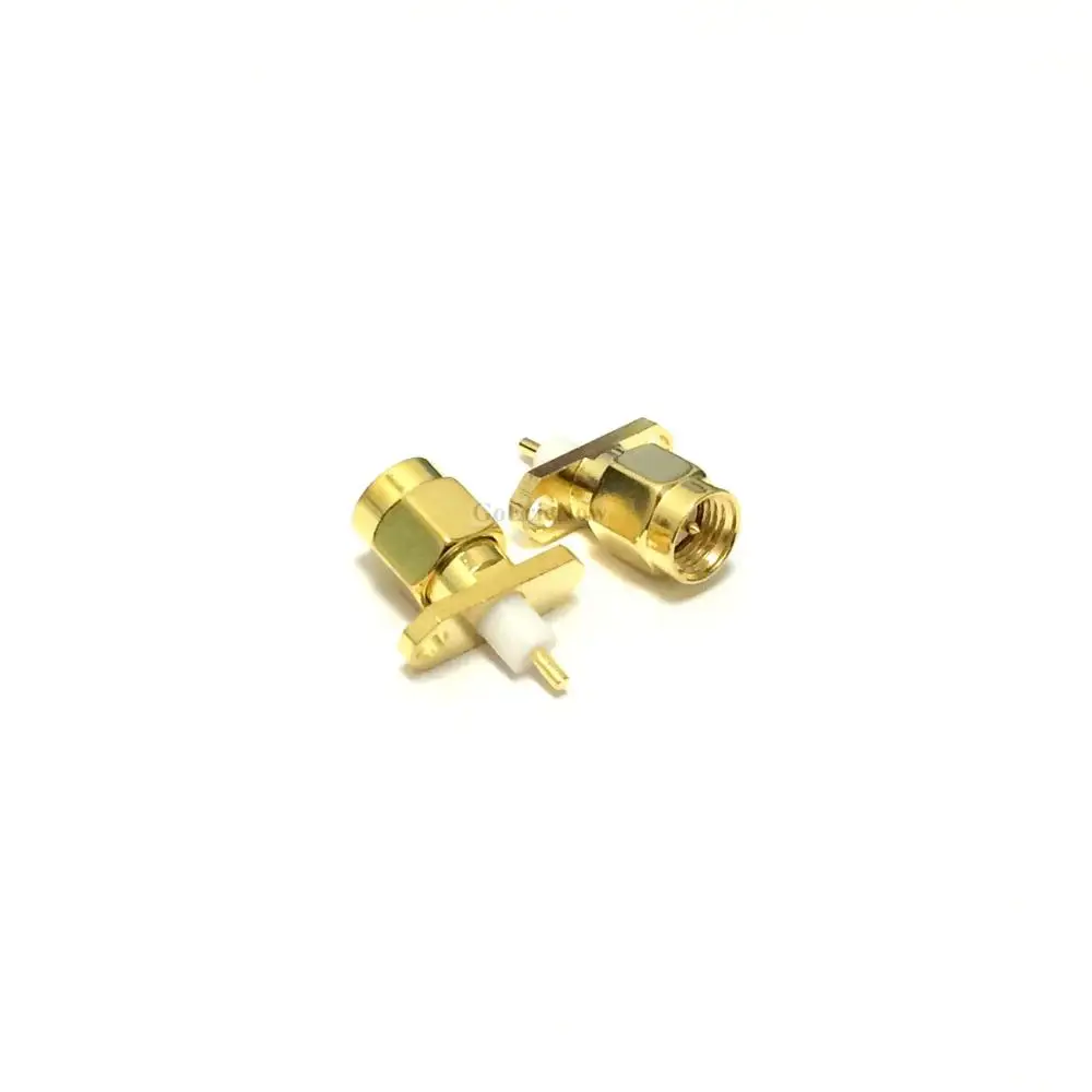 5 pcs RF Coaxial Gold Brass SMA Male Chassis Panel Mount 2 Holes flange insulator Connectors | Обустройство дома