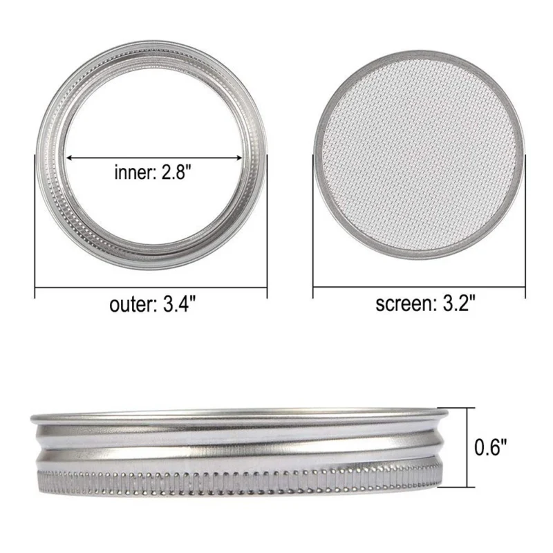 Seed Sprouter Germinatio Cover Kit Sprouting банки с проращивающимися ситечками из нержавеющей стали набор крышек для выращивания Sprouts