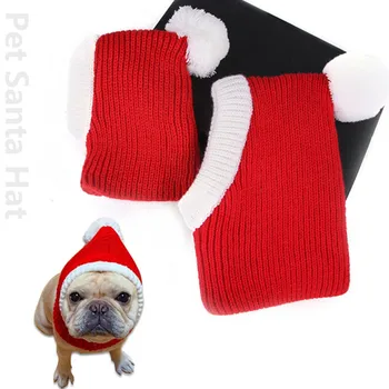 

Autumn winter Pet Cosplay DIY Cap Christmas Warm Small Cat Hats Pug Dog Accessories For Small Medium Large Dogs Costume Decor
