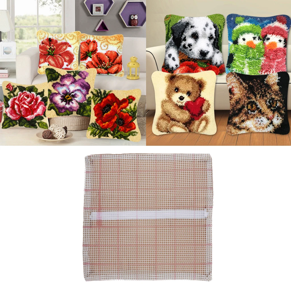 1 Piece Blank Rug Hooking Making Canvas DIY Hooking Rug Mesh Canvas Rug Making Supplies for Cushion Needlepoint Embroidery Craft