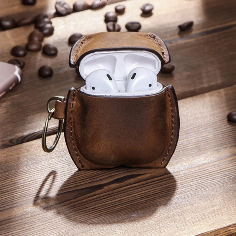 Brown Cowhide Leather Protective Case for Multifunctional Leather Headphone Cover for 2