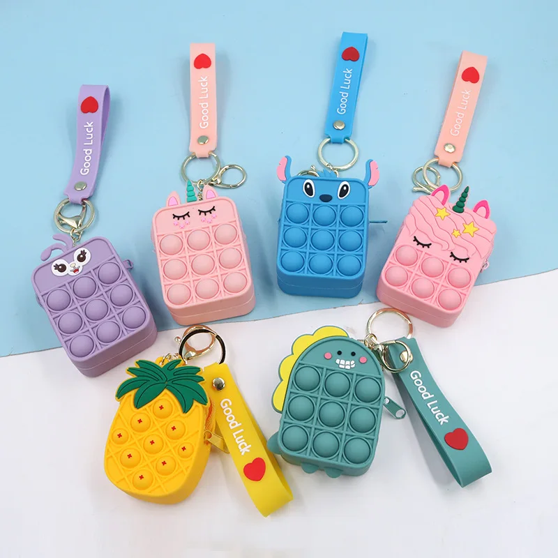 Pop It New Rodent Pioneer Coin Purse Key Pendant Cartoon Bag Charm Fingertip Bubble Music Decompression Keychain | Игрушки и хобби