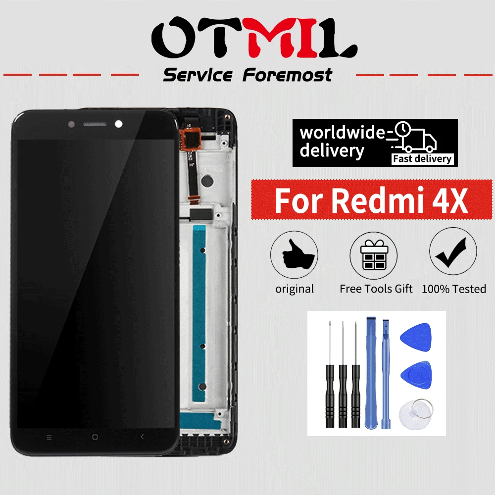 AAA 5 0 &quotоригинальный для XIAOMI Redmi 4X ЖК дисплей сенсорный экран с рамкой дигитайзер
