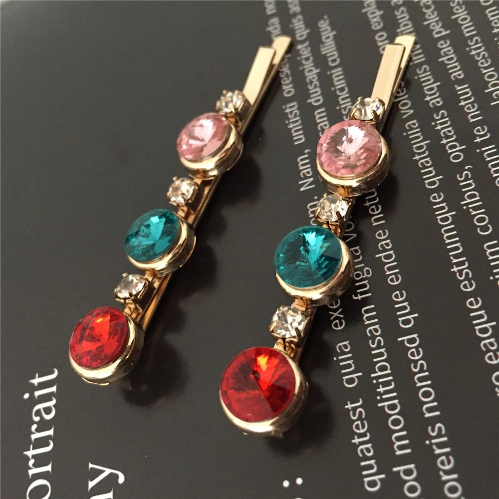 Gold Color Plating Rhinestone Crossed Jewel Tone Hair Pins For Women Girls  Lady Hair Slide Charmy|Hair Jewelry| - AliExpress