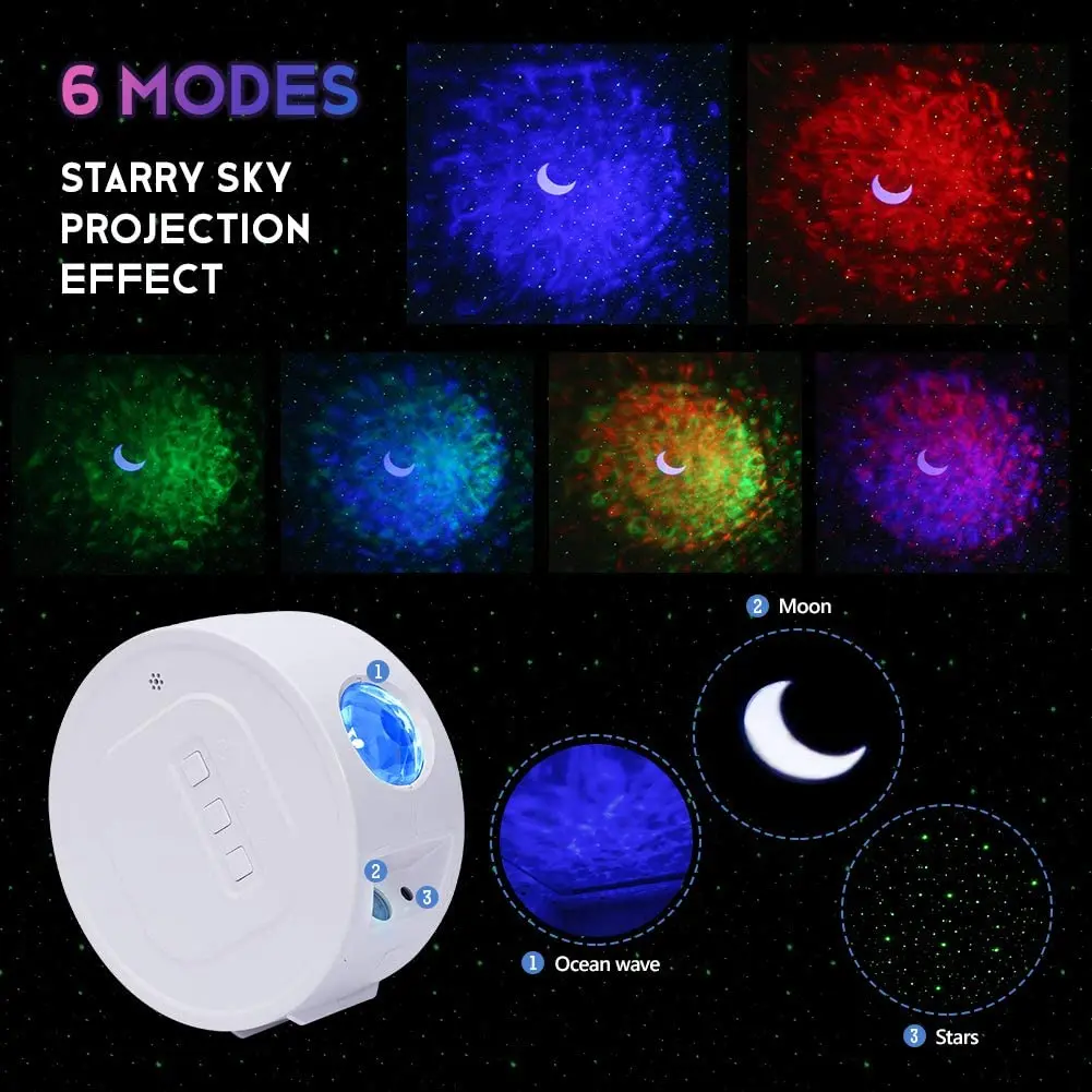 

LED Projector Skylight Dream Night Light Rechargable Sleep Lamp For Party Kid Room US EU Plug