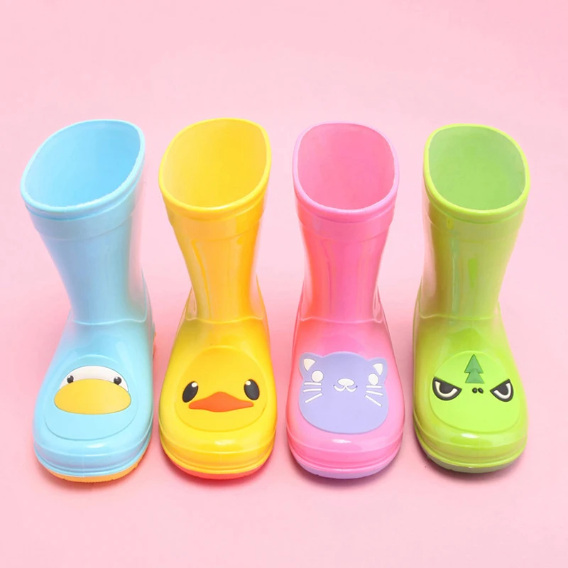 Beautiful Newborn Baby Cartoon Print Mid-Calf Rain Boots-5