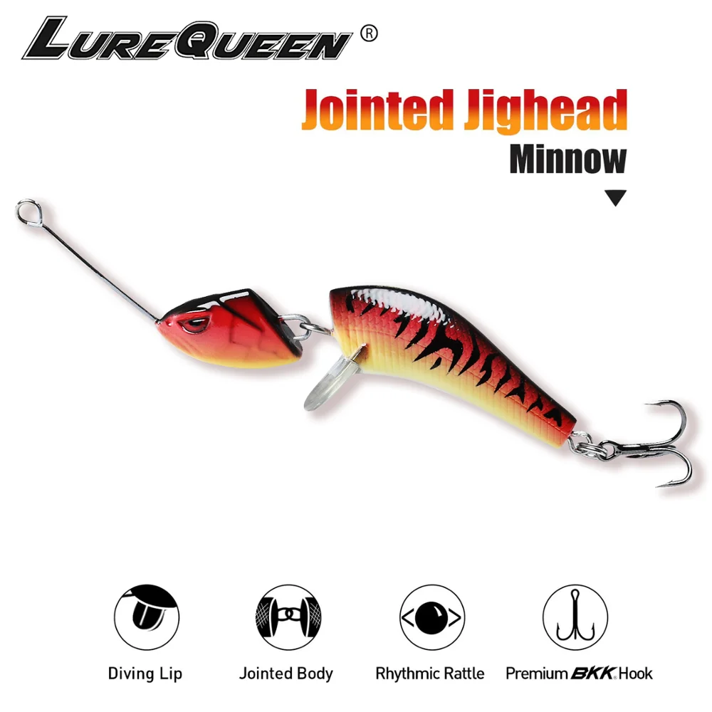 

6cm/8cm Pike Fishing Lures For Bass Trout Segmented Multi Jointed Swimbaits Sinking Swimming Freshwater Saltwater Fishing Lures