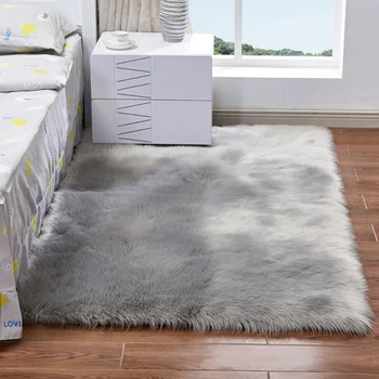 

Nordic Faux Fur Area Fluffy Rug Solf Plush Chair Cover Seat Pad Shaggy carpet For Living Room Bedroom Sofa Anti-slip Floor Mat08