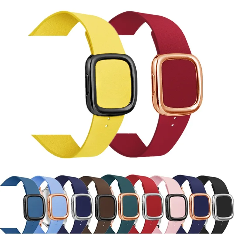 Кожаный браслет-петля 40 44 мм для Apple watch Band 5 4 современный стиль ремешок 38 42 мм Аксессуары для iwatch 3 2 1 Correa