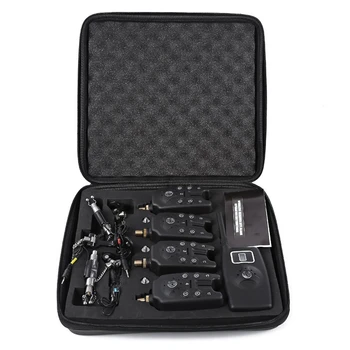 

Wireless Digital Fishing Bite Alarm Fishing Alarm 4 With Lcd Screen Indicator 1 Receiver 4 Fish Swingers With Zippered Case