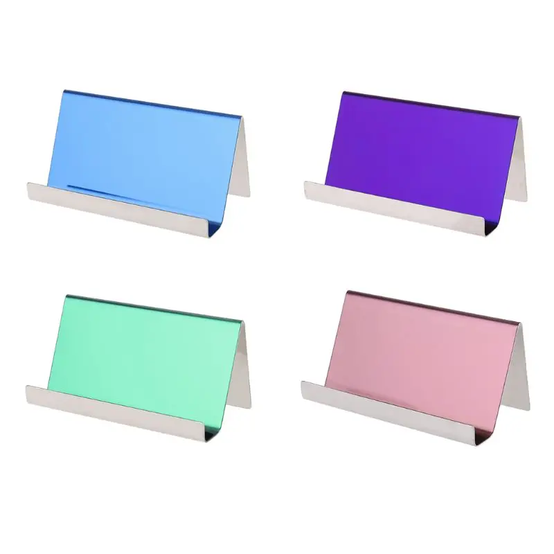 

Stainless Steel Business Name Card Holder Display Stand Rack Table Organizer