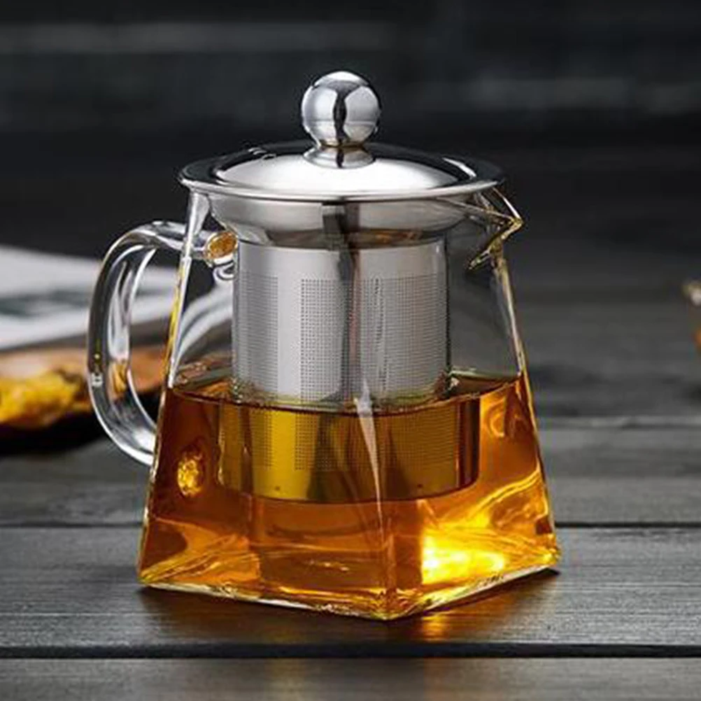 Нержавеющая сталь Infuser Чай кастрюли термостойкие Стекло Чай горшок Чай чашка для отрывными листами Чай питьевой инструмент 750/550/350 мл