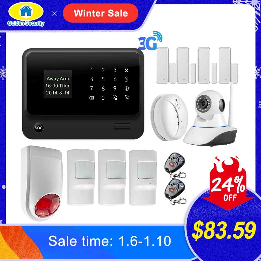 Golden Security DIY G90B Plus 3G GSM WIFI Smart Remote Control Top Home Security Fire House Alarm System with IP Alarm Host Golden Security DIY G90B Plus 3G GSM WIFI Smart Remote Control Top Home Security Fire House Alarm System with IP Alarm Host