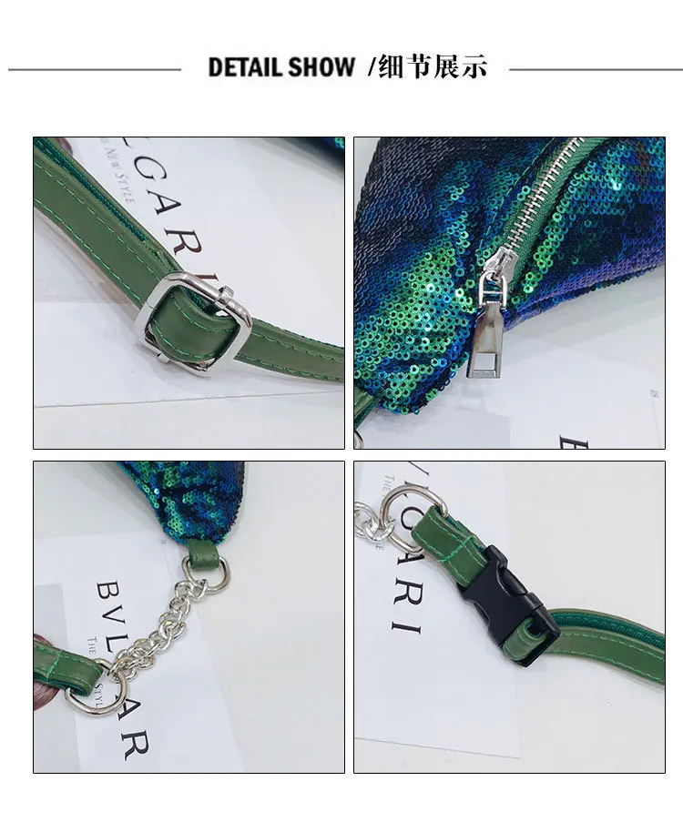 New Style Korean-style Sequin Running Bag WOMEN'S Multi-functional Outdoor Travel Sports Running Bag