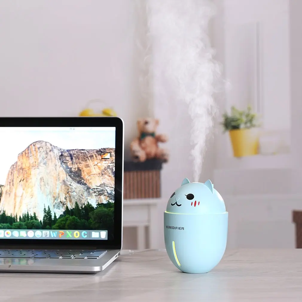 

Cute Pet Humidifier Multi-Function Ultrasonic Air Freshner Car Humidificdor USB Aroma Essential Oil Diffuser With Mini Fan LED