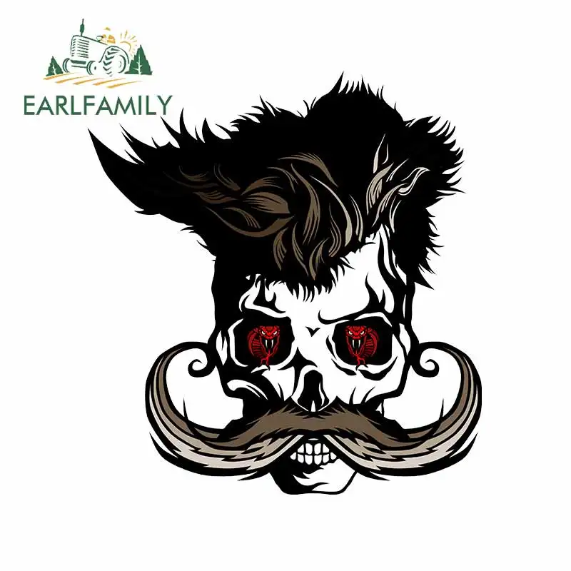 EARLFAMILY 13cm x 12.1cm For Skull Fine Decal Vinyl Car Wrap Stickers Waterproof Sunscreen Occlusion Scratch JDM SUV RV | Автомобили и