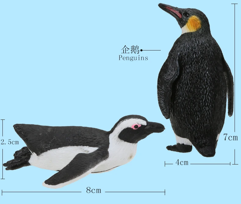 Белый Кашалот Пингвин Акула черепаха печать Акула синий кит модель Orca пластиковая модель работает