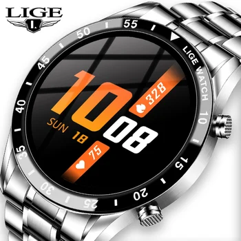 

LIGE Business Smart Watch Men Heart Rate BBlood Pressure Monitoring Alarm Clock Reminder Bluetooth Call Watch Sports Smartwatch