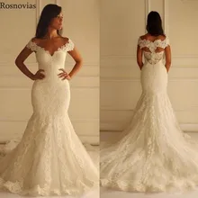 Очаровательные кружевные свадебные платья русалки с открытыми плечами с открытой спиной с коротким шлейфом с аппликацией Vestido De Novia свадебное платье на заказ