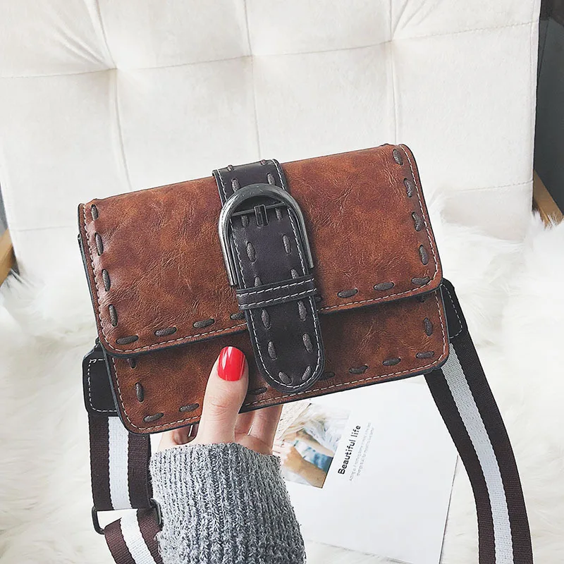 

Foreign Trade 2018 Autumn And Winter New Style Retro Wearing Rope Leather Belt Pliers Square Sling Bag Versatile Crossbody Bag o