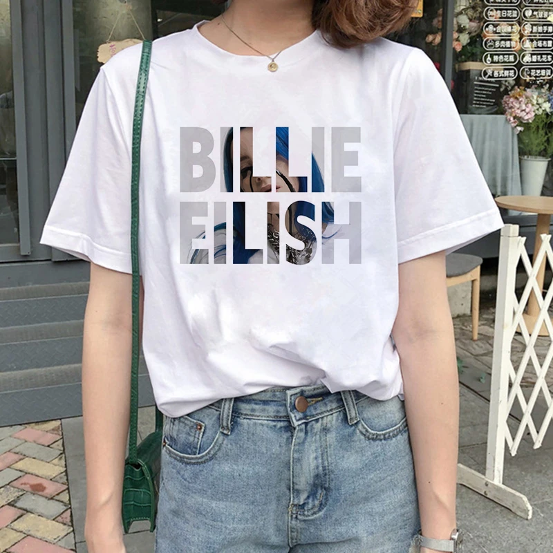 Billie Eilish Harajuku, модная графическая футболка для женщин, 90 s, хип-хоп, Ullzang, футболка, Bad Guy, забавная футболка, топ, футболка для женщин - Цвет: 4022