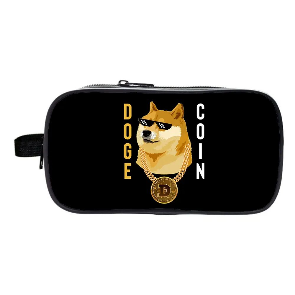 Dogecoin wallet High Quality Pencil Case Cartoon Pen Bag Students Stationery Bag Boys Girls Teens Anime Pencil Box New